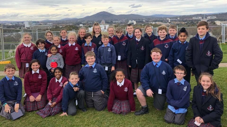 EXCITING: St Joseph's School stage three students in Canberra.