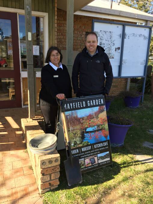 BUSY: Oberon Visitor Information Centre staff Lynne Causer and Mathew Webb say fossicking has been popular during the school holidays.
