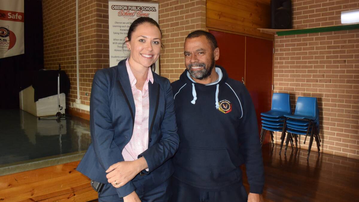 WE WERE THERE: Oberon Public School welcomed Detective Tammy Smyth and Aboriginal community liaison officer Percy Raveneau.