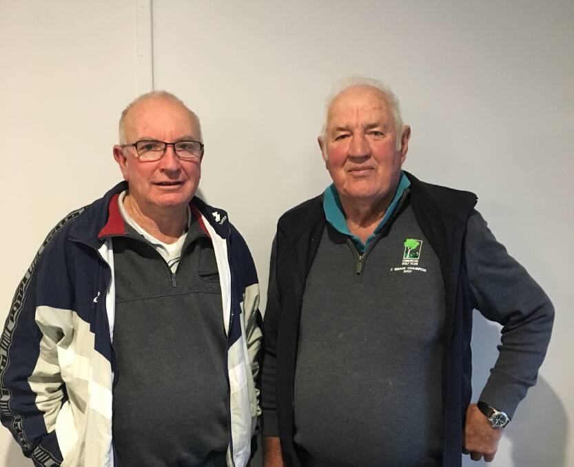 DAY FOR THE MOTELIERS: Men's golf B grade winner Bruce Amery and B grade runner-up Kevin McGrath enjoyed success on Saturday.