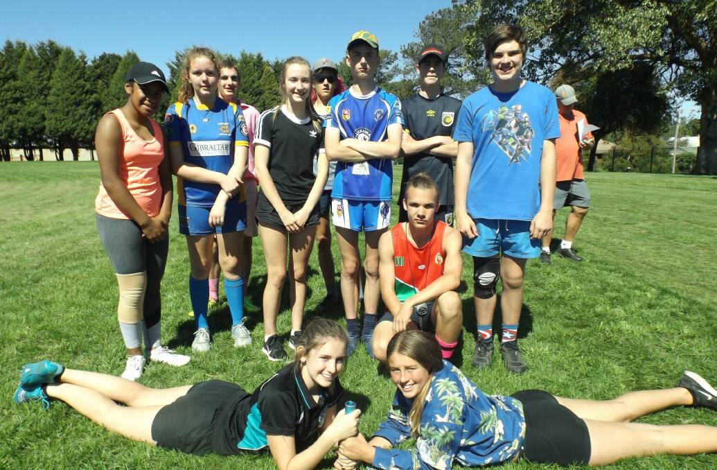 READY: Oberon High School's Abercrombie House relay teams preparing for their events at the annual athletics carnival.