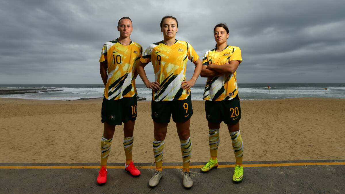 Emily van Egmond, Caitlin Foord and Sam Kerr will lead Australia's campaign. Picture by Jonathan Carroll Emily van Egmond, Caitlin Foord and Sam Kerr will lead Australia's campaign. Picture by Jonathan Carroll