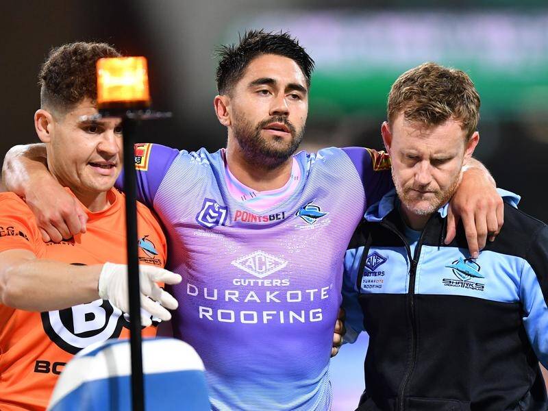 Cronulla playmaker Shaun Johnson suffered a ruptured achillesin the loss to the Sydney Roosters.