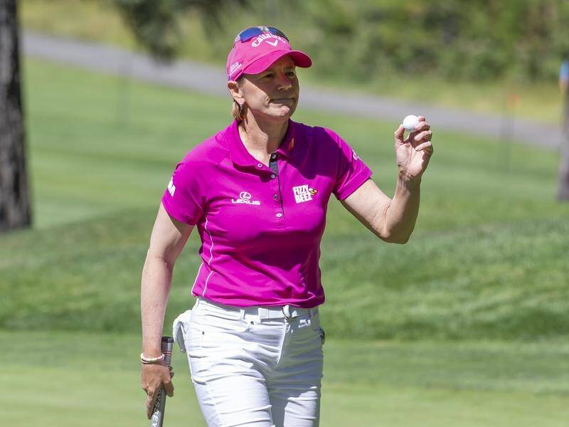 Annika Sorenstam is again atop an LPGA Tour leaderboard.