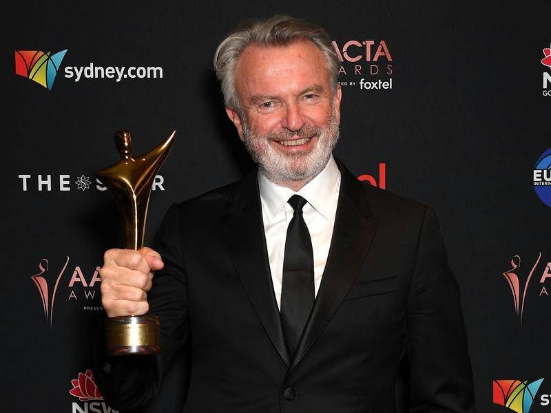 Veteran actor Sam Neill received the Longford Lyell Award at the 2019 AACTA Awards in Sydney.