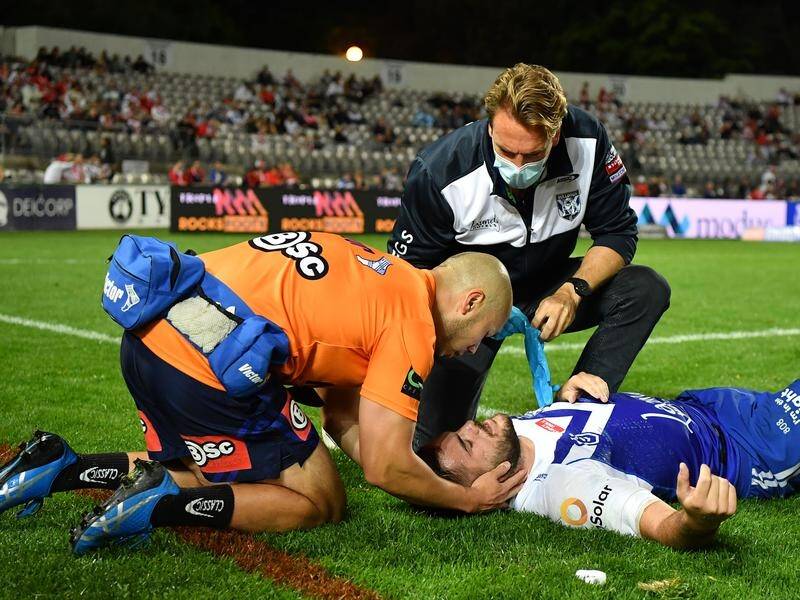 Corey Allan was taken to hospital after a head knock in Canterbury's loss to St George Illawarra.