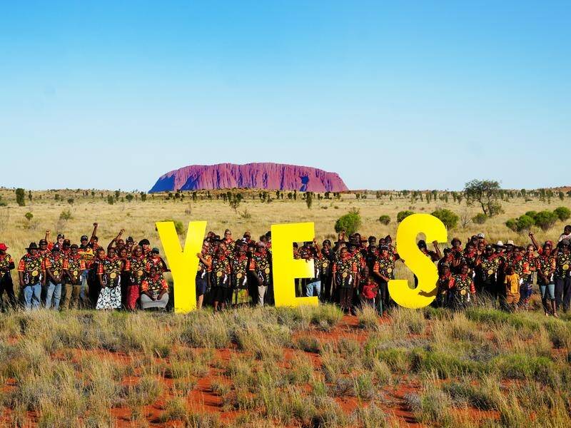 Anthony Albanese is visiting Uluru in a final push for the Indigenous voice before the referendum. (HANDOUT/CENTRAL LAND COUNCIL)