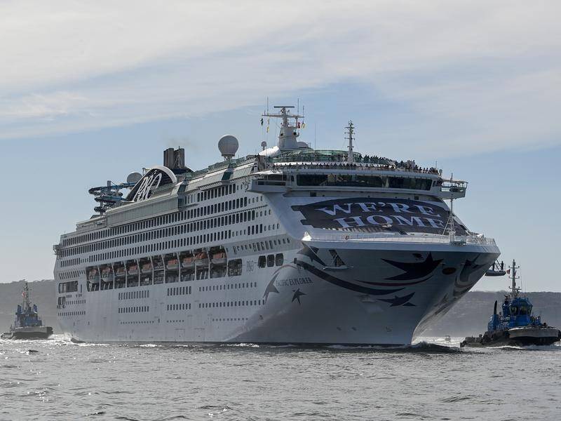 The Pacific Explorer has pulled into Sydney Harbour, the first cruise ship to return since 2020.