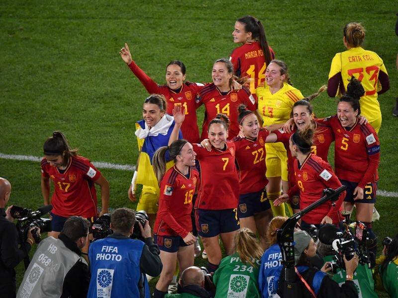 Spain have beaten England 1-0 in the Women's World Cup, thanks to a goal from captain Olga Carmona. (Bianca De Marchi/AAP PHOTOS)