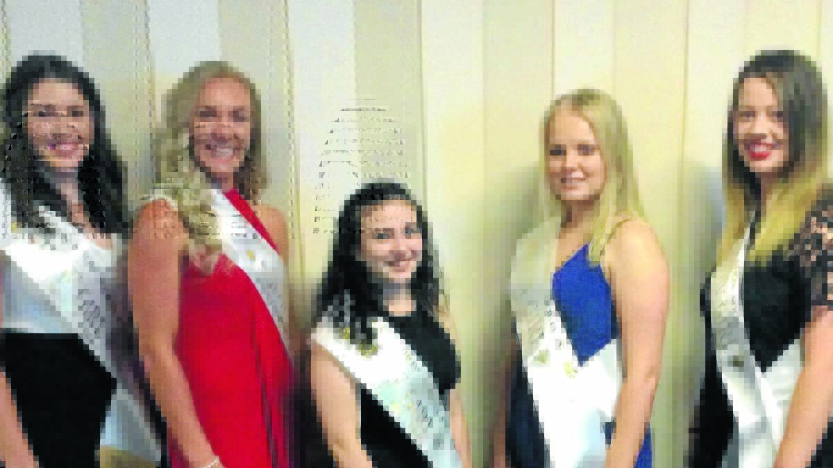 IMPRESSIVE: Oberon Showgirl runner-up Kylie Lynch, Lydia Moore, Keeley Armstrong, Oberon Showgirl Dominica Koudrin and Benita Dwyer.