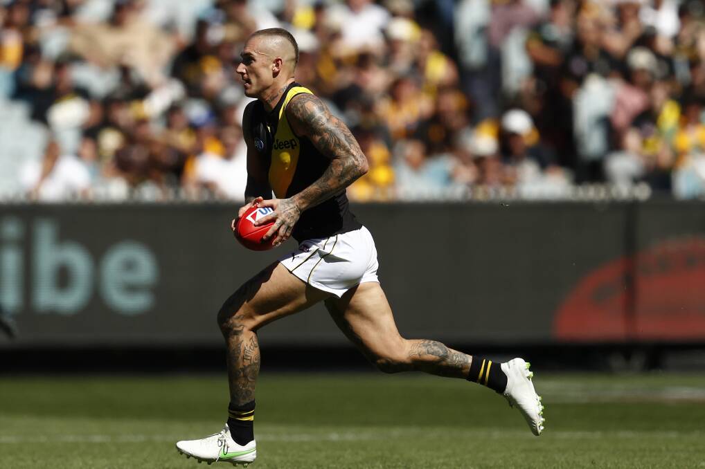 CLASS: Dustin Martin's hard work in the off-season is paying off and he looks in superb condition. Photo: Darrian Traynor/Getty Images