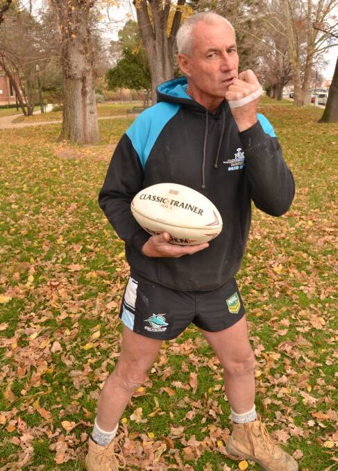 GAME ON: Rugby league referee Nick Lander will still be blowing his whistle to start the match during Sunday's predicted freezing weather in Oberon. Photo: NADINE MORTON 061518nmcold1