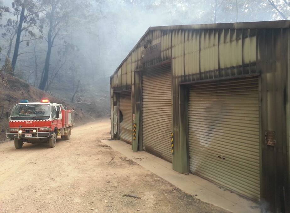 DESTROYED: A bushfire has destroyed the fire station of the RFS Jenolan Caves brigade.