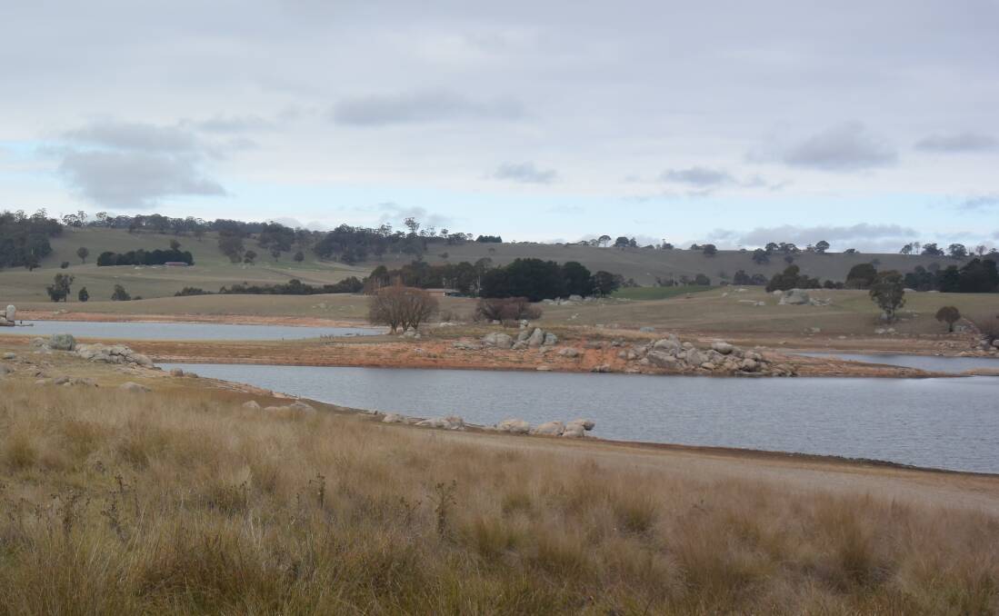 GOING DOWN: Oberon Dam has experienced a significant drop in water level during the past 12 months. Photo: FILE