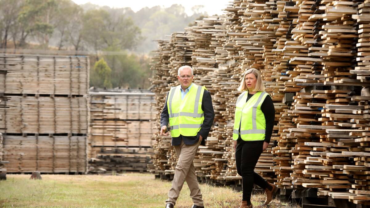 Prime Minister Scott Morrison campaigning with Bass MP Bridget Archer on Thursday. Picture: James Croucher