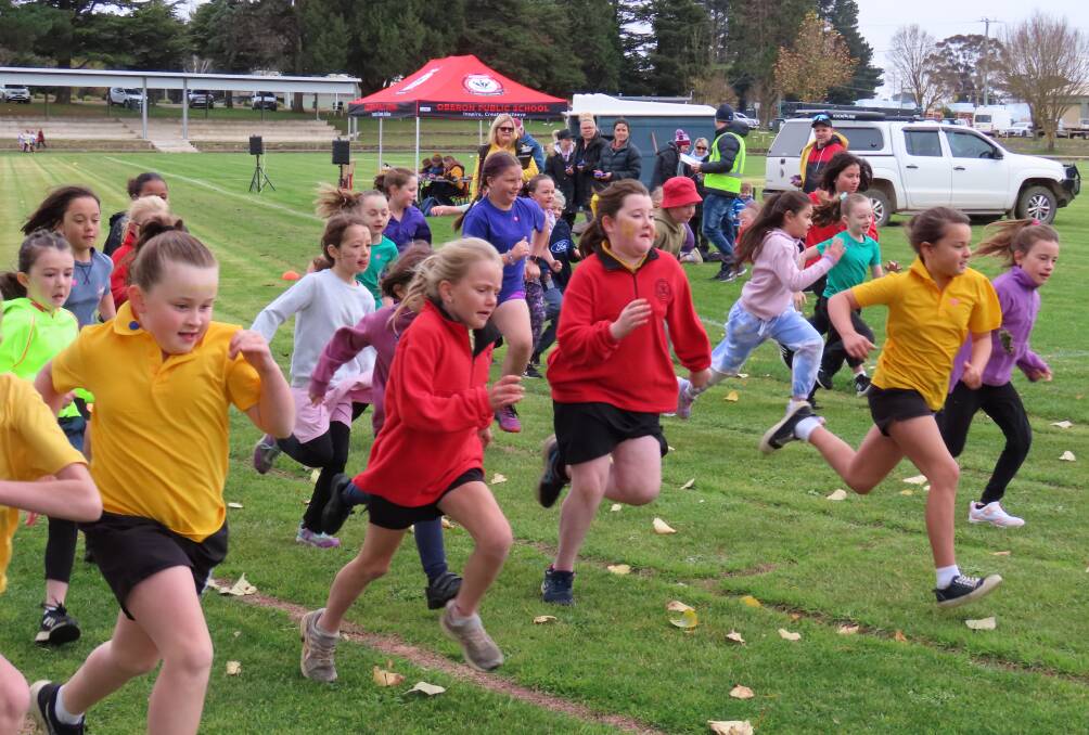 Oberon Public School students had a great day at their athletics carnival despite the cold conditions. Pictures: Supplied