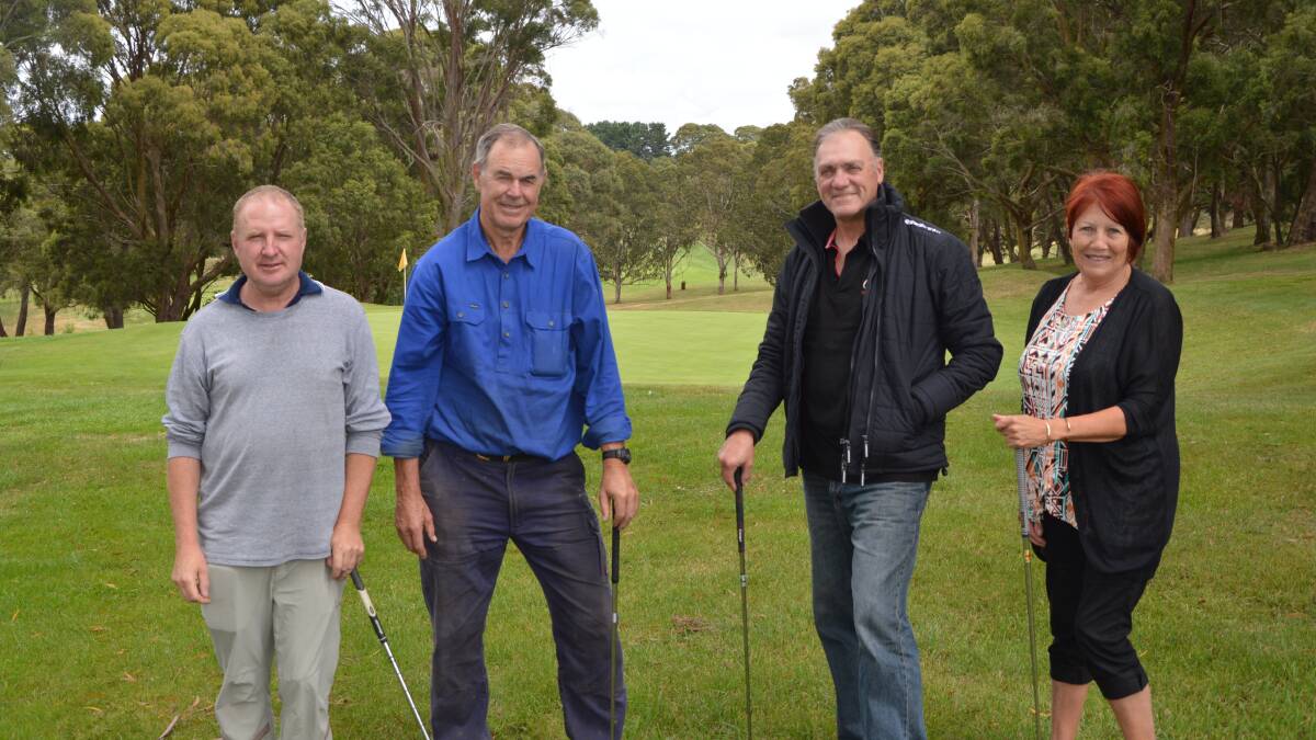GET ON THE GREENS: Oberon Golf Club's Paul Behan, Barry Lang, Alan Cairney and Irene Bishop. Picture: ALANNA TOMAZIN