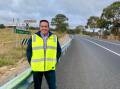 Member for Bathurst Paul Toole at he upgraded turnoff to Mayfield road. Photo: Supplied