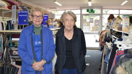 Vinnies Oberon volunteers Marie and Mary Behan are encouraging people to donate this winter. Photo: Alanna Tomazin
