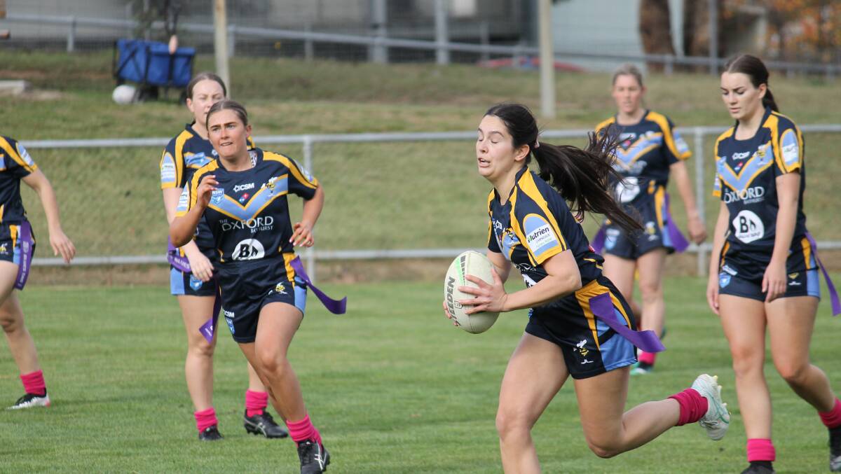 The CSU girls in league tag action. Picture: Supplied