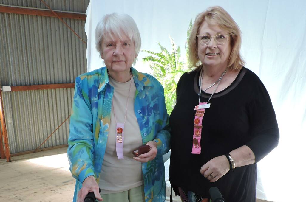 HONOURED: Oberon's Bronwyn Harvey was presented her life membership badge by Tracy Wilkinson. Picture: SUPPLIED