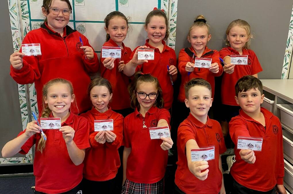 STEP UP: Oberon Public students are upgrading to their pen licences. Picture: SUPPLIED